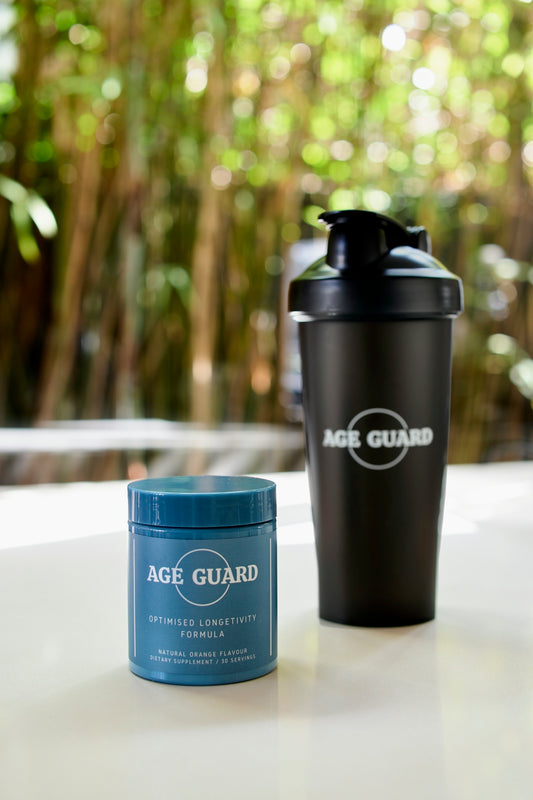 Age guard container and shaker bottle outdoors